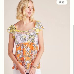 Farm Rio Tia Flutter-Sleeved Blouse NWT size small